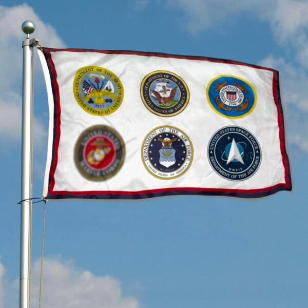 United States Military U.S. Armed Forces With All 6 Seals Flag 3x5 Ft