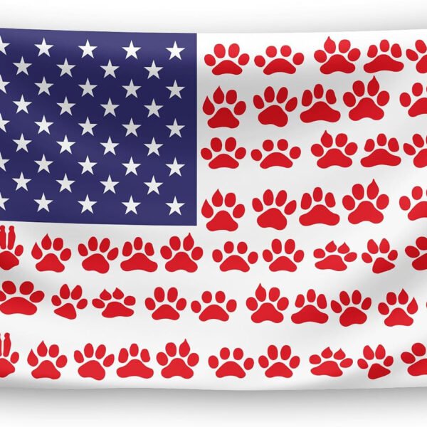 Paw Prints Stripes American Flag