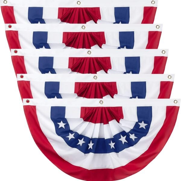 Printed US Pleated Fan Flag