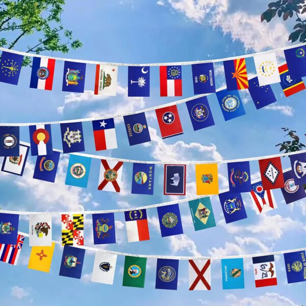 US 50 State Flags Banner String Set