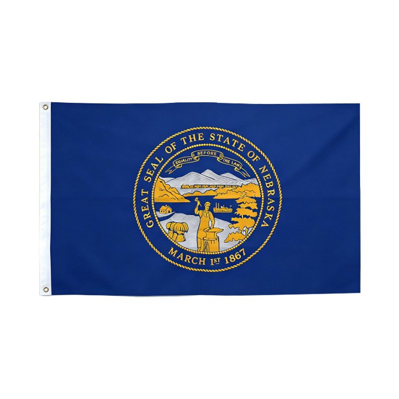 Nebraska Embroidered Patchwork Flag