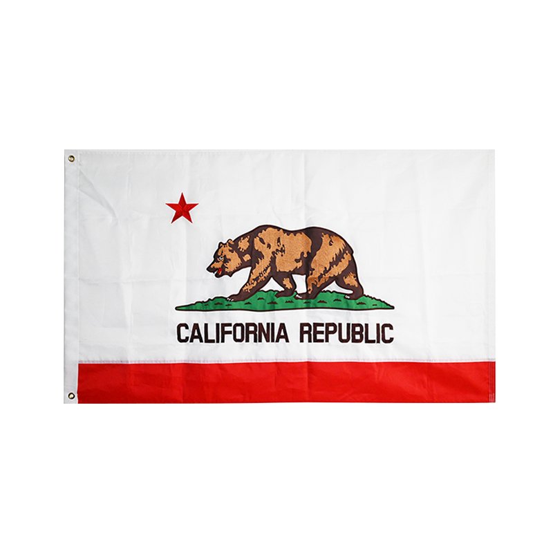 California Embroidered Patchwork Flag