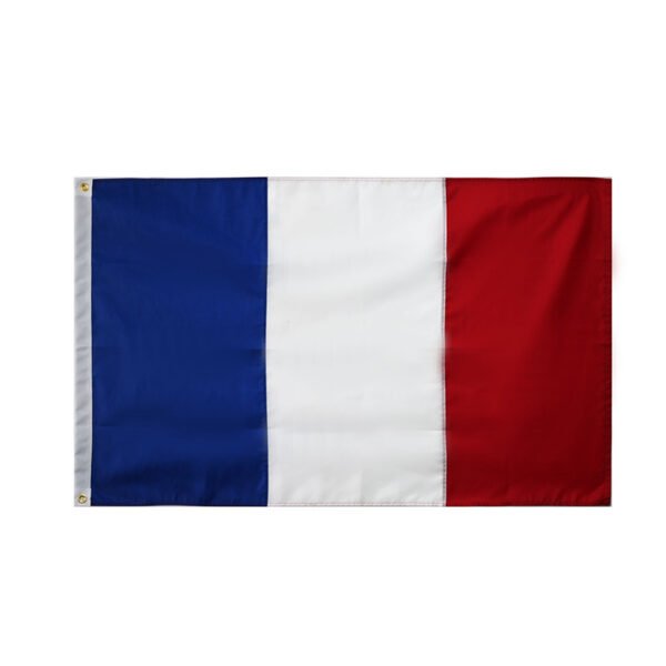 3×5 ft France Embroidered Patchwork Flag - Premium Quality
